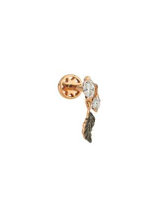 FEATHER GOLD DIAMOND PIERCING