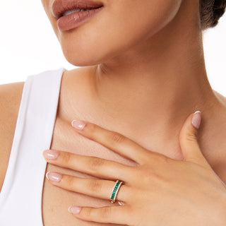 MONDRIAN GOLD DIAMOND EMERALD RING