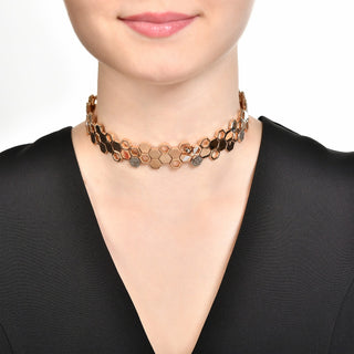 HONEYCOMB GOLD BROWN DIAMOND CHOKER