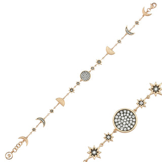 CRESCENT GOLD DIAMOND SMALL BRACELET