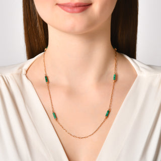 CHAIN GOLD MALAHIT NECKLACE