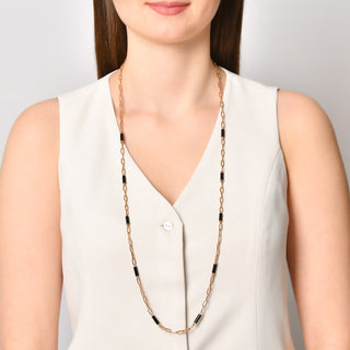 CHAIN GOLD ONIX NECKLACE