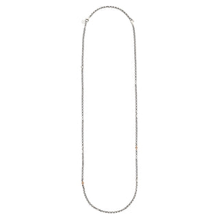 CHAIN BLACK DIAMOND GOLD & SILVER NECKLACE