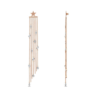 CHAIN GOLD BAGUETTE DIAMOND EARRING BACK