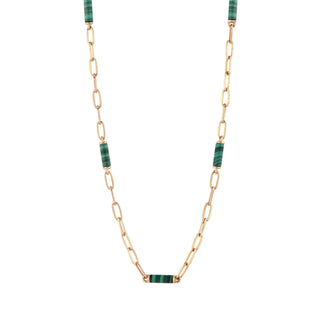 CHAIN GOLD MALACHITE NECKLACE