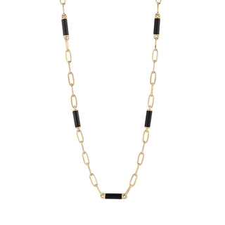 CHAIN GOLD ONIX NECKLACE