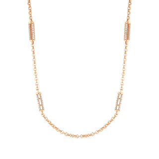 MONDRIAN GOLD DIAMOND CHAIN NECKLACE