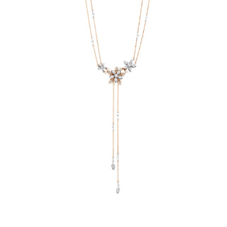 APPLE SEED BLOSSOM GOLD DIAMOND LARIAT NECKLACE