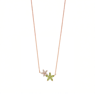 APPLE SEED POMANO GOLD DIAMOND PERIDOT NECKLACE