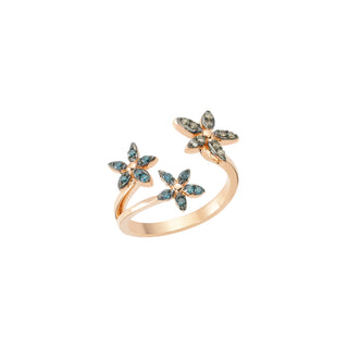 APPLE SEED TARA GOLD BLUE DIAMOND RING