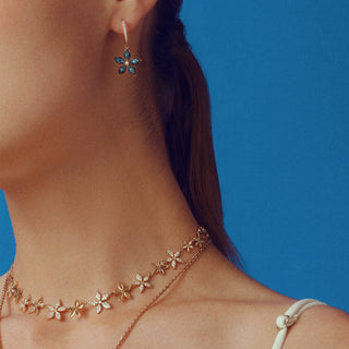 APPLE SEED TARA GOLD BLUE DIAMOND EARRINGS