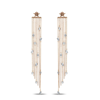 CHAIN GOLD BAUGETTE DIAMOND BACK EARRING