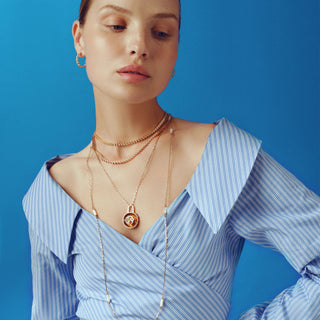 CHAIN PEARL GOLD NECKLACE