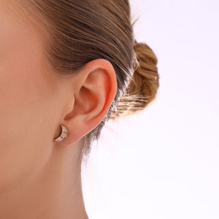 CRESCENT GOLD DIAMOND SMALL SINGLE EARRING