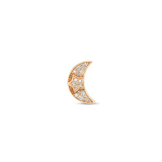 CRESCENT GOLD DIAMOND SMALL SINGLE EARRING