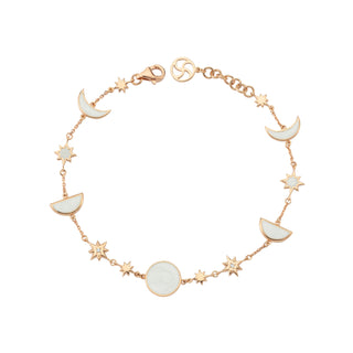 CRESCENT GOLD DIAMOND SMALL BRACELET