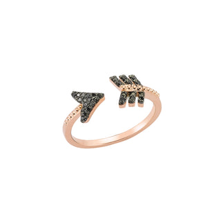 EROS ARROW GOLD BLACK DIAMOND RING