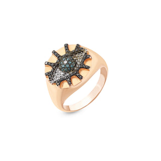 EYE LIGHT GOLD BLACK DIAMOND RING