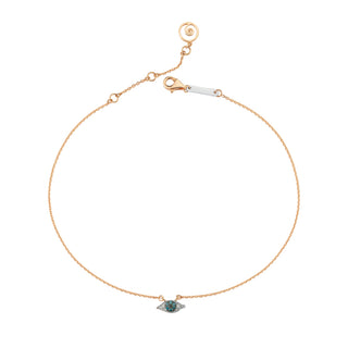 EYE LIGHT GOLD BLUE DIAMOND ANKLET