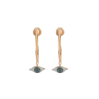 EYE LIGHT GOLD BLUE DIAMOND EARRINGS
