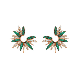 HERA GOLD DIAMOND EMERALD EARRINGS