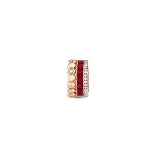 HONEYCOMB 3 ROWS GOLD DIAMOND RUBY EAR CUFF