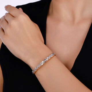 HONEYCOMB GOLD DIAMOND BANGLE BRACELET