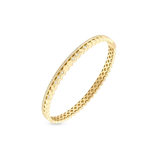 HONEYCOMB GOLD DIAMOND BANGLE BRACELET