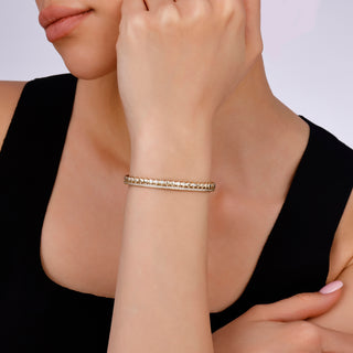 HONEYCOMB GOLD DIAMOND BANGLE BRACELET