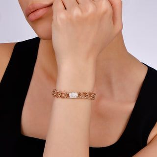 HONEYCOMB GOLD DIAMOND CHAIN BRACELET