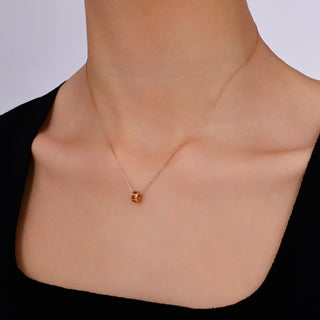 HONEYCOMB HALO GOLD DIAMOND CITRINE NECKLACE