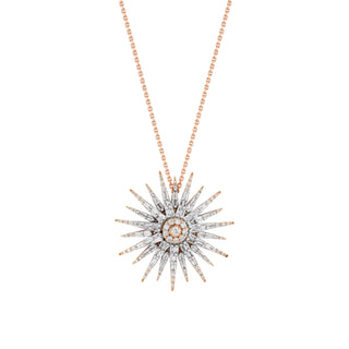 JARDIN STAR 18K GOLD BAGUETTE DIAMOND NECKLACE