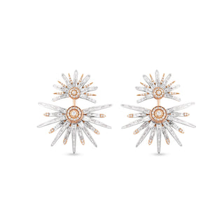 JARDIN STAR 18K GOLD BAGUETTE DIAMOND STATEMENT EARRINGS