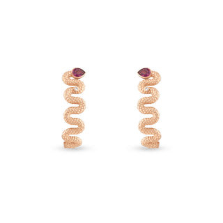 KUNDALINI RAINBOW GOLD DIAMOND RUBY EARRINGS