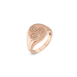 MINERVA GOLD DIAMOND PINKY RING