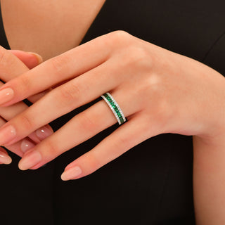 MONDRIAN 18K GOLD DIAMOND EMERALD RING