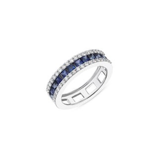 MONDRIAN 18K GOLD DIAMOND SAPPHIRE RING