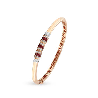 MONDRIAN GOLD BAGUETTE DIAMOND RUBY BRACELET