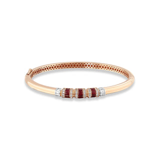 MONDRIAN GOLD BAGUETTE DIAMOND RUBY BRACELET