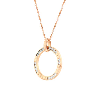 MONDRIAN GOLD DIAMOND HOOP NECKLACE