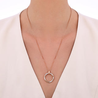 MONDRIAN GOLD DIAMOND HOOP NECKLACE