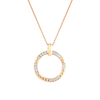 MONDRIAN GOLD DIAMOND HOOP NECKLACE