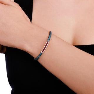 MONDRIAN GOLD DIAMOND RUBY BANGLE BRACELET