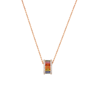 MONDRIAN GOLD DIAMOND SAPPHIRE SMALL NECKLACE