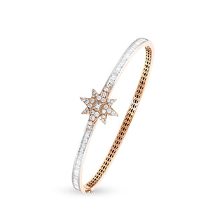 NORTH STAR 18K GOLD BAGUETTE DIAMOND BANGLE BRACELET