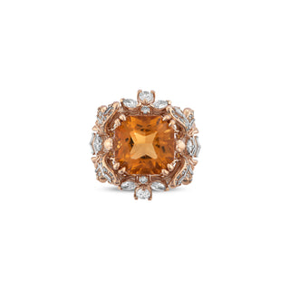 QUEEN BEE ARINNA GLAMOUR GOLD DIAMOND CITRINE RING