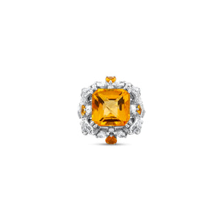 QUEEN BEE ARINNA GOLD DIAMOND CITRINE RING