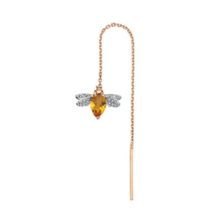 QUEEN BEE BELLA GOLD DIAMOND CITRINE EARRING
