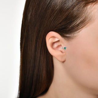 QUEEN BEE BELLA GOLD DIAMOND EMERALD PIERCING