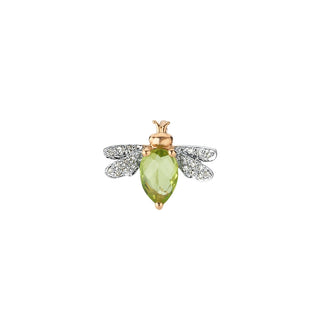 QUEEN BEE BELLA GOLD DIAMOND PERIDOT SINGLE EARRING